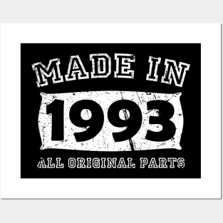 Made 1993 Original Parts Birthday Gifts distressed Posters and Art